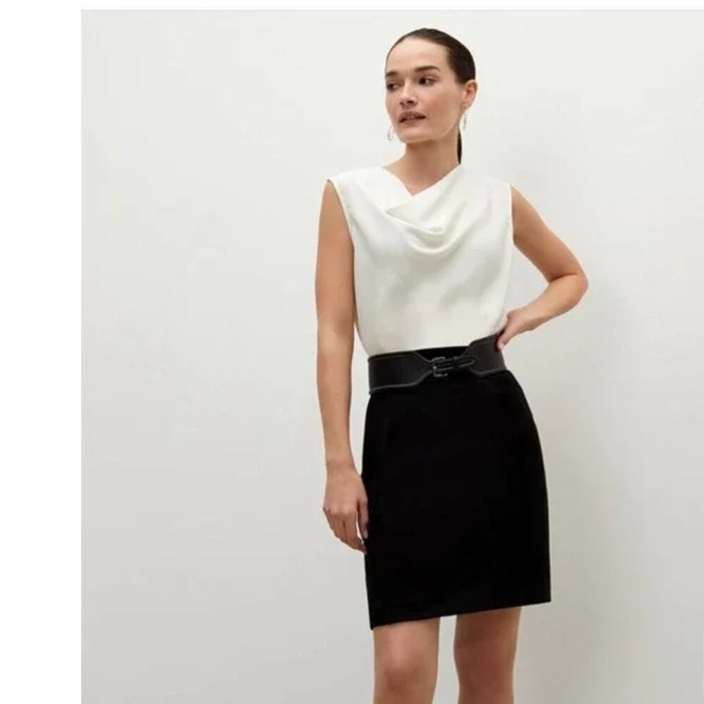 MM Lafleur Pencil Skirt 6 Black M.M. Lafleur Academia Capsule Minimalist